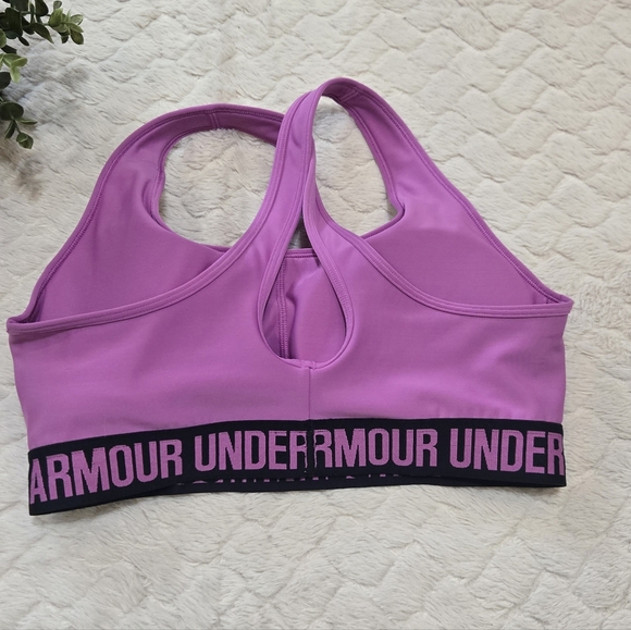 Under Armour Compression Purple and Black Criss-Cross Sports Bra, Size Large - Picture 3 of 6